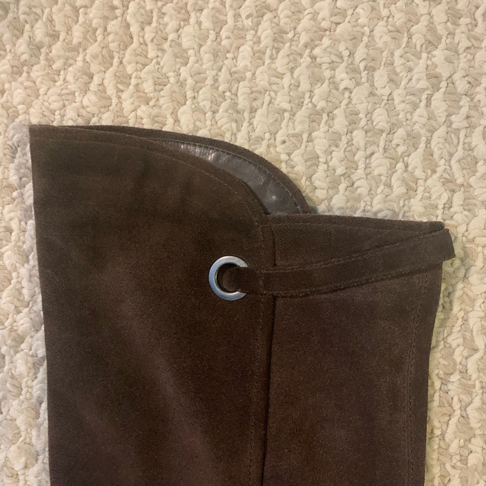 krafty honey brown suede leather knee high boots